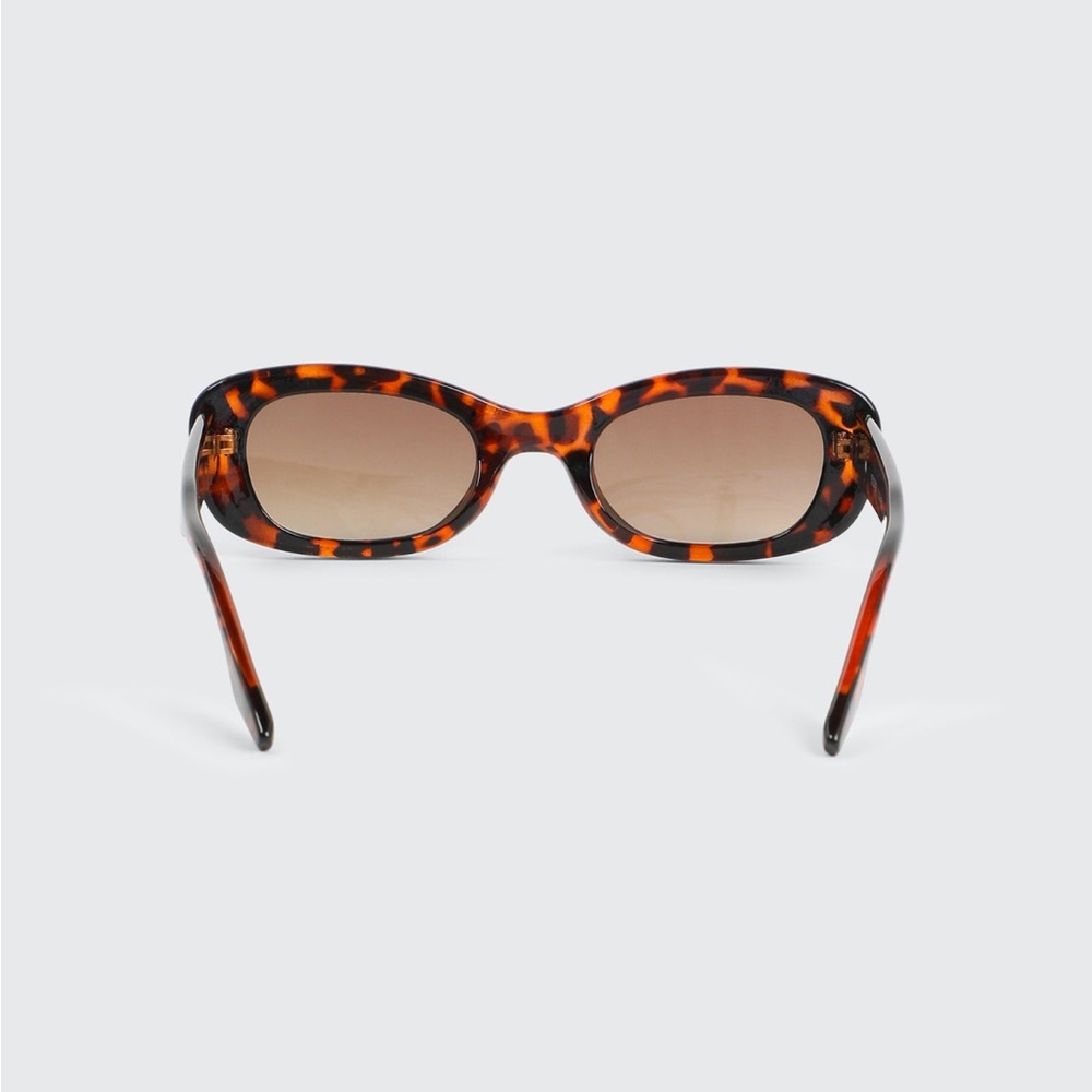 Skinny Oval Tortoiseshell Sunglasses - Picture 2 of 4